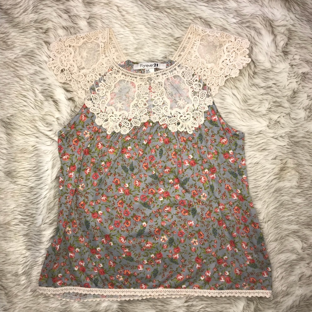 Forever 21 floral bib top